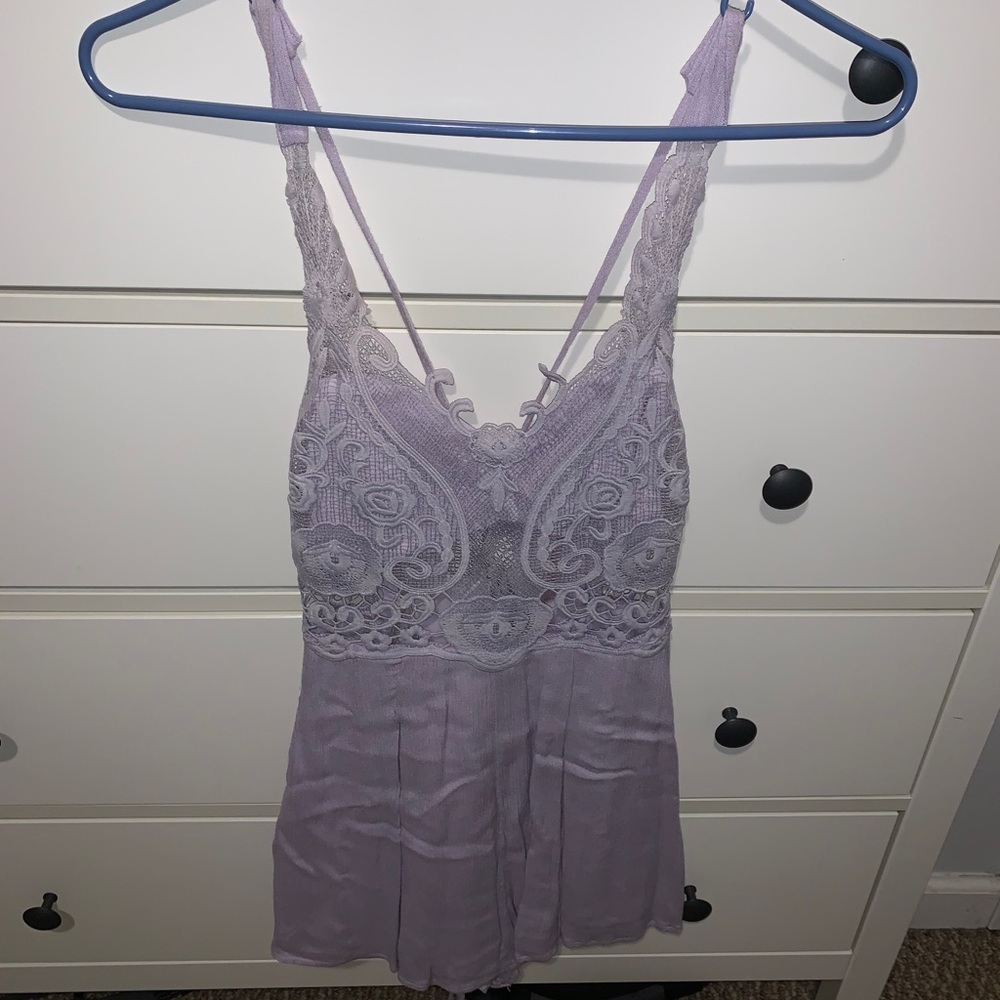 Lavender, flowy romper from local boutique